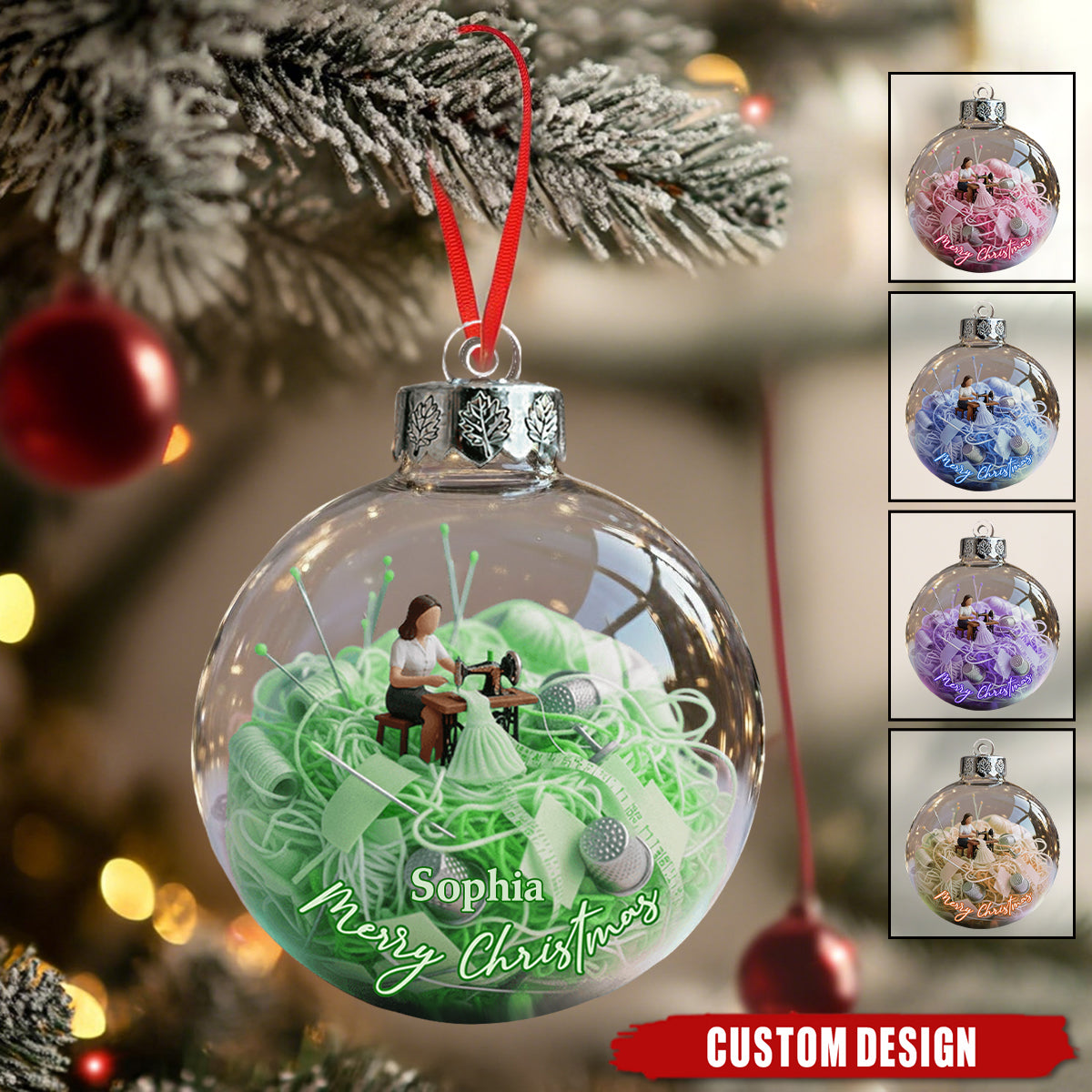 Love Sewing - Personalized Sewing Ornament