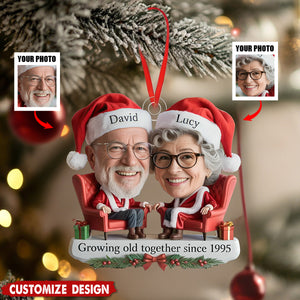 Custom Growing Old Together Since Couple Ornament, Funny Couple Christmas Ornament, Cute Christmas Keepsake for Partner,Anniversary Ornament