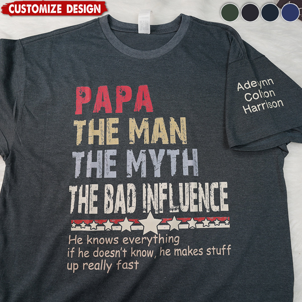 Personalized Dad Papa Grandpa Shirt - Birthday Fathers Day Gift