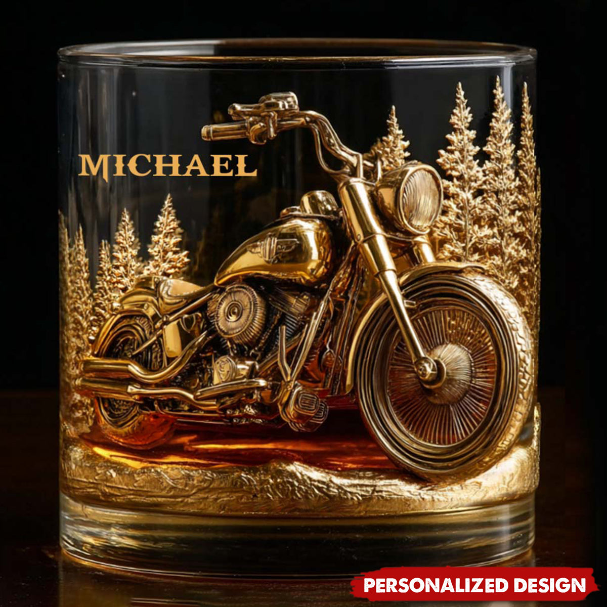 Never Underestimate An Old Man With His Motorcycle - Personalized Biker Whiskey Glass