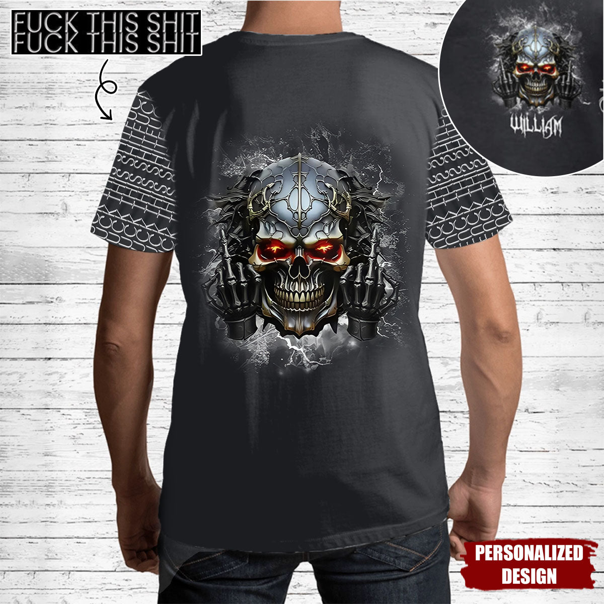 F*ck This Sh*t - Personalized Skull All Over T-Shirt