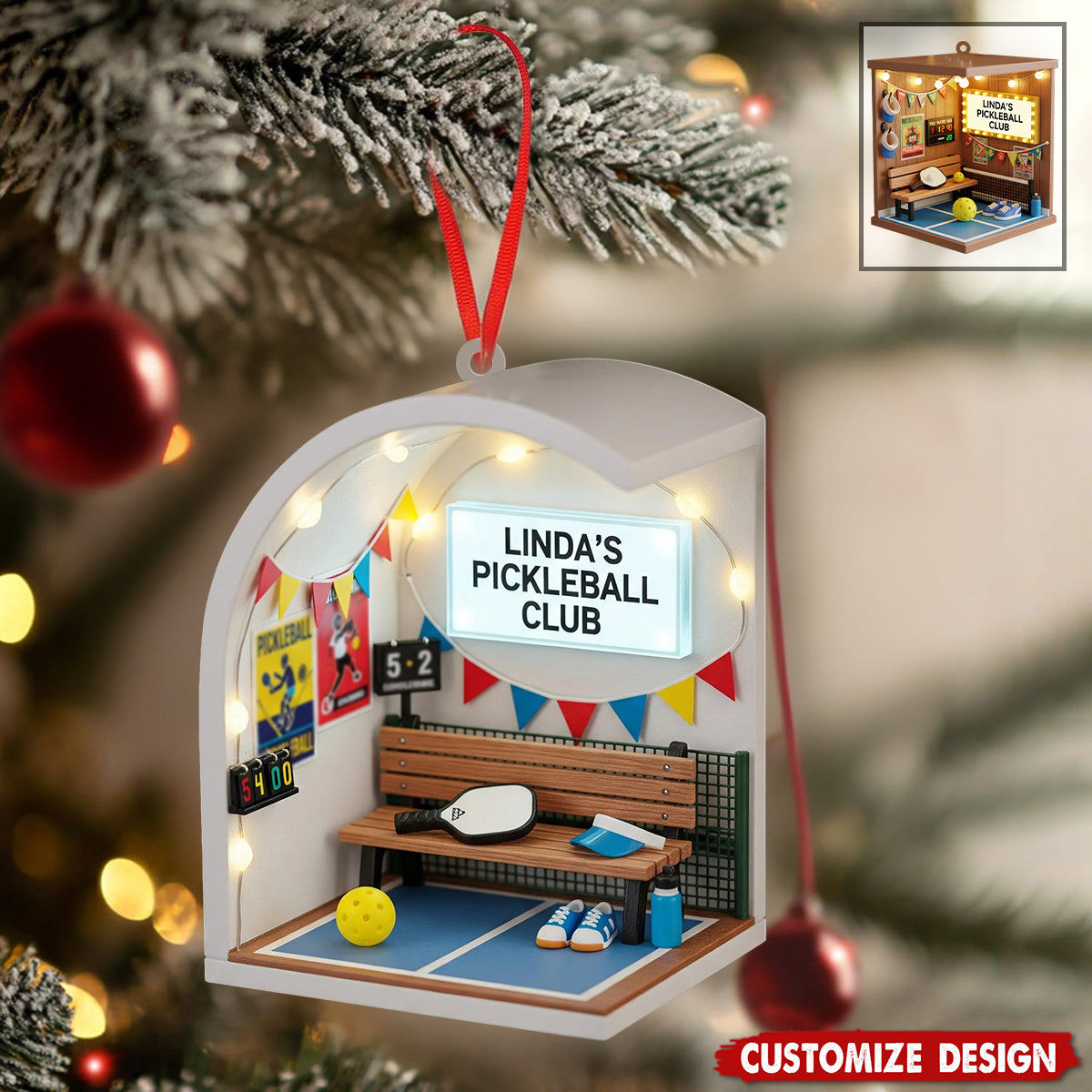 Personalized Pickleball Christmas Ornament - Gift For Double Partner Friend, Pickleball Keepsake, Pickle ball Partner