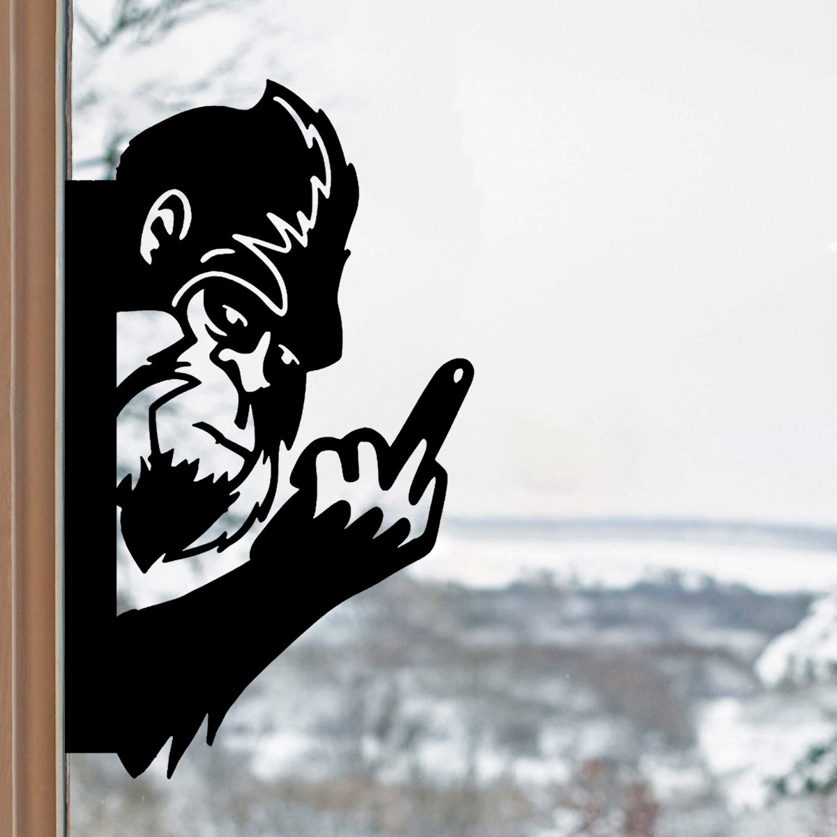 Peek-a-Boo Flipping Off Bigfoot Finger Decor Decal – Flipping the Bird Edition - Bigfoot Says Your