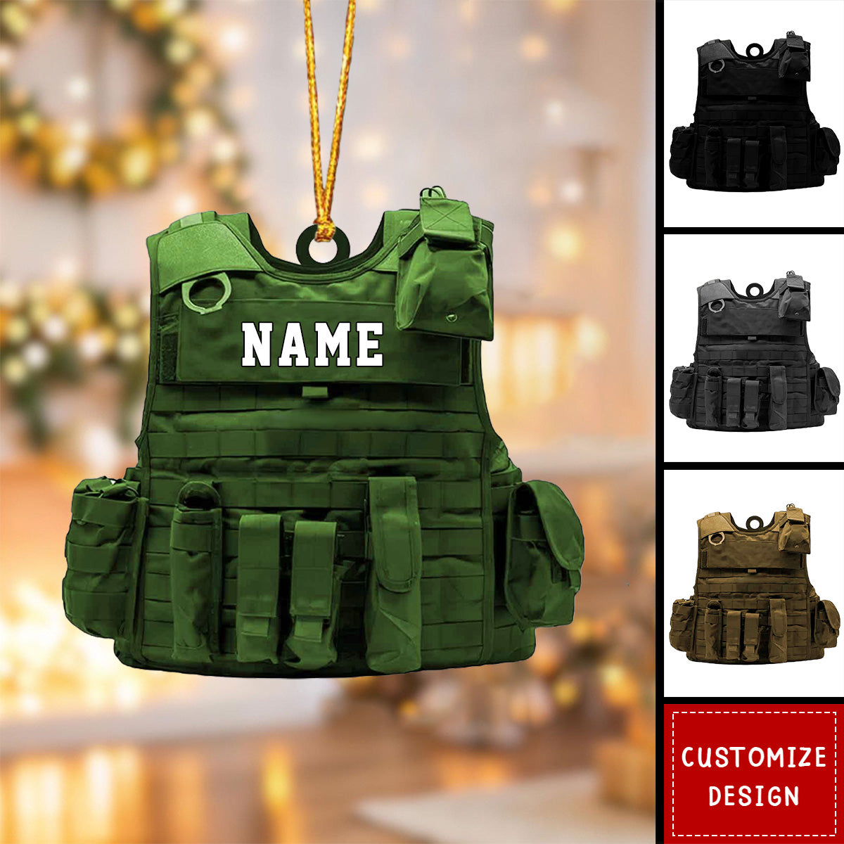 Personalized Bulletproof Police Vest Christmas Ornament-Gift for Police-2024 New Release