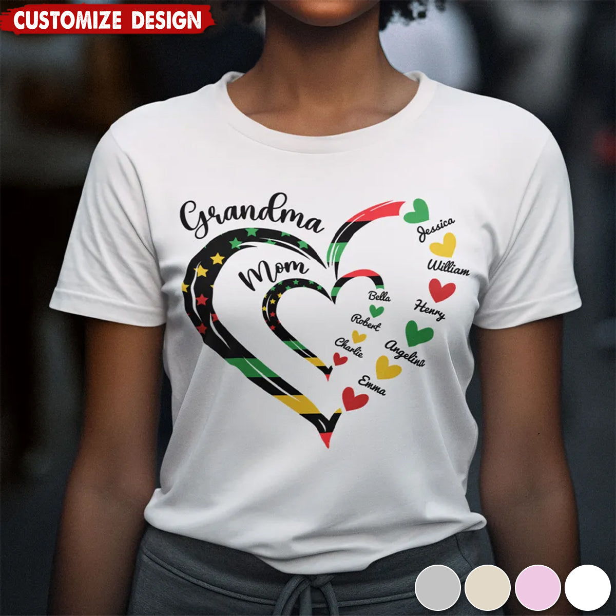 Juneteenth African American Flag Grandma Personalized Shirt