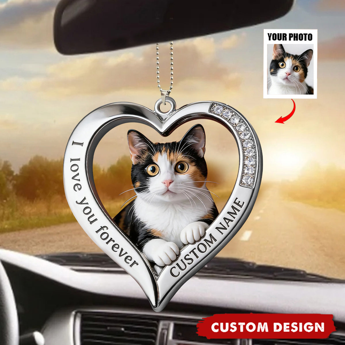 Photo Customizable - Personalized Pet-Shaped Car Ornament