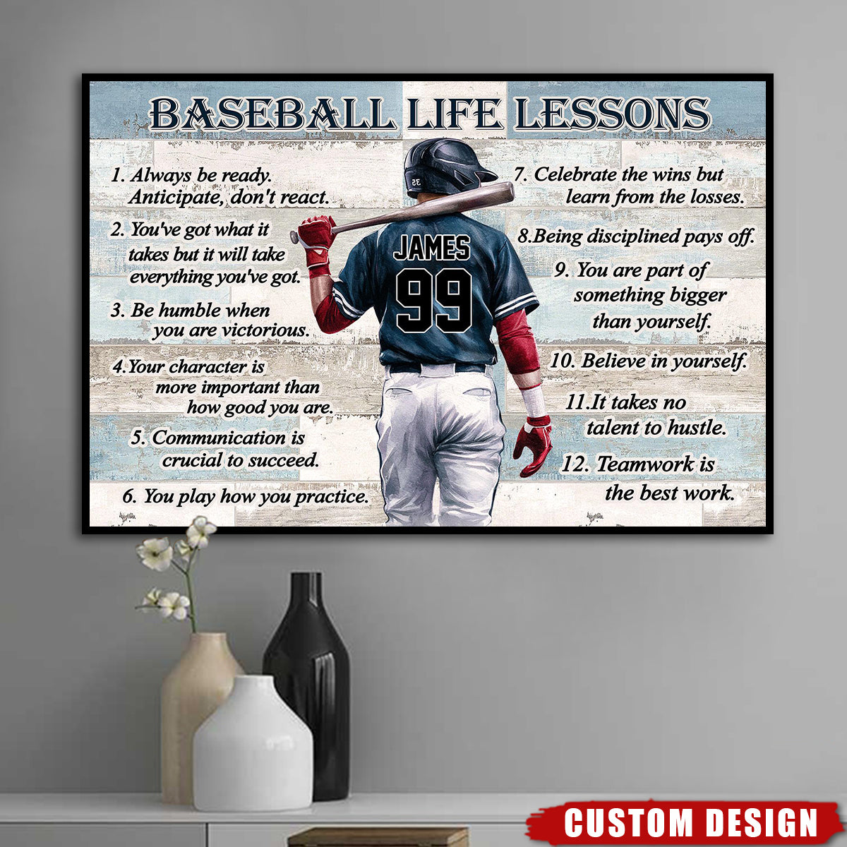 Baseball Life Lessons -Personalized Poster, Gift For Baseball Lover