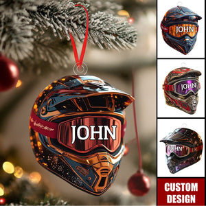 Personalized Motocross Helmet Christmas Ornament - Gift For Riders