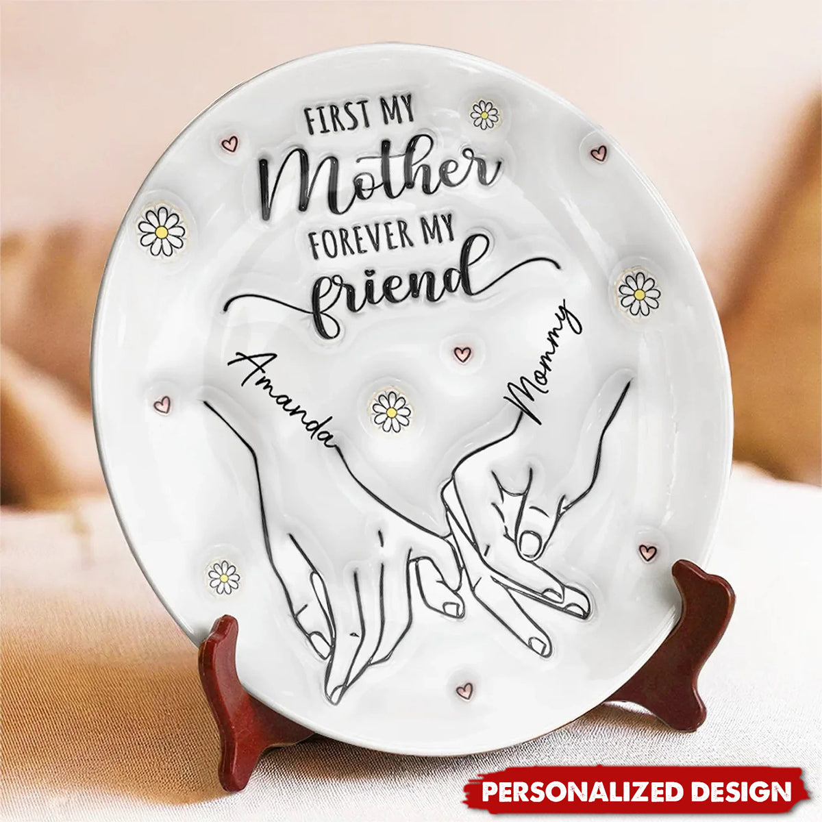 A Mother's Love Shines Bright-Personalized 3D Inflated Effect Printed Ceramic Plate