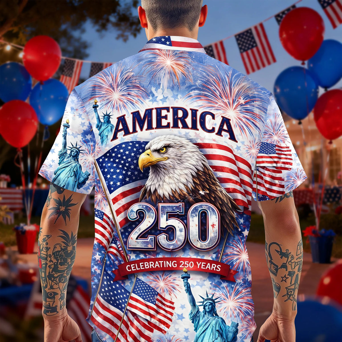 Celebrating 250th Anniversary United States Hawaiian Shirt 4th of July Gift