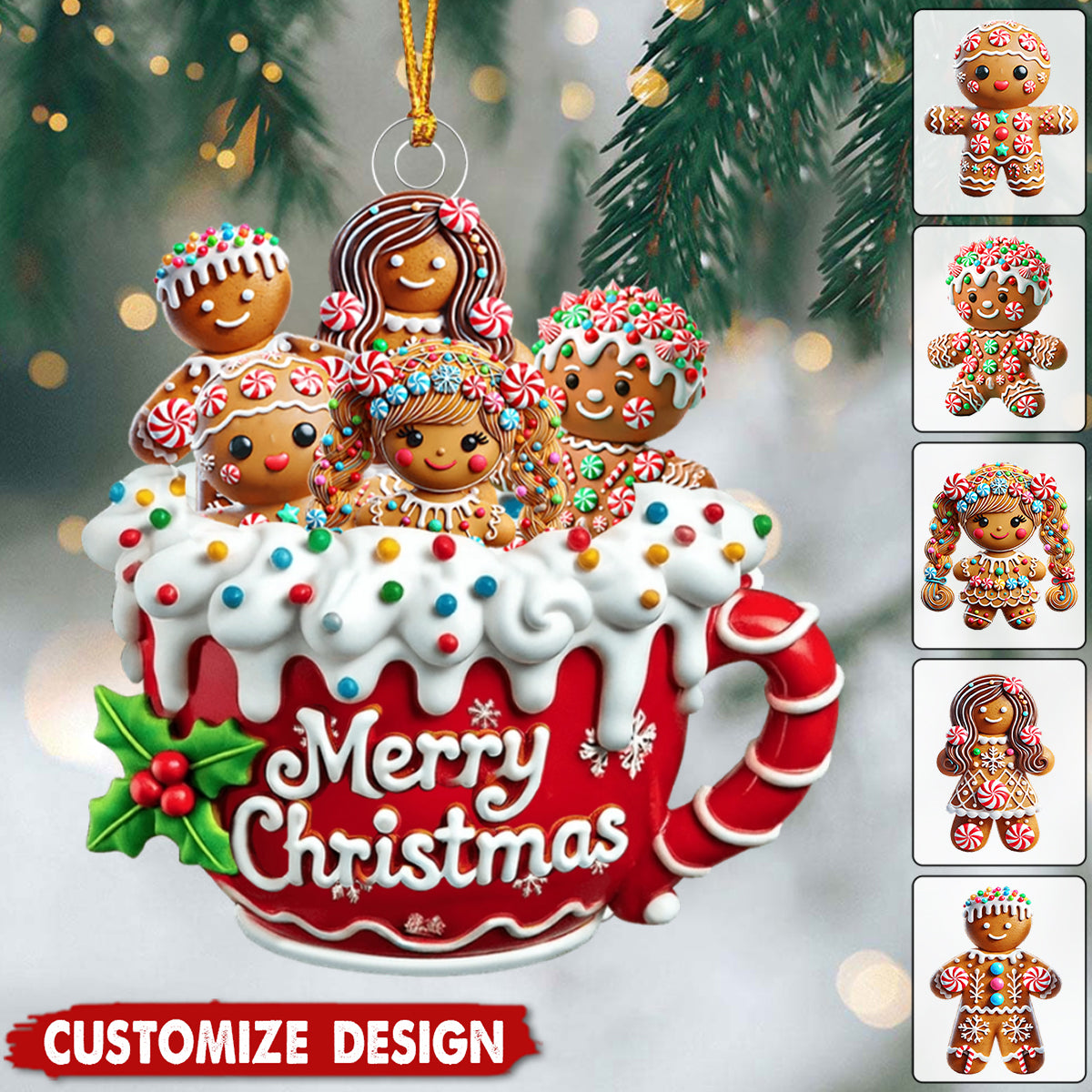 Merry Christmas - Personalized Family Ornament