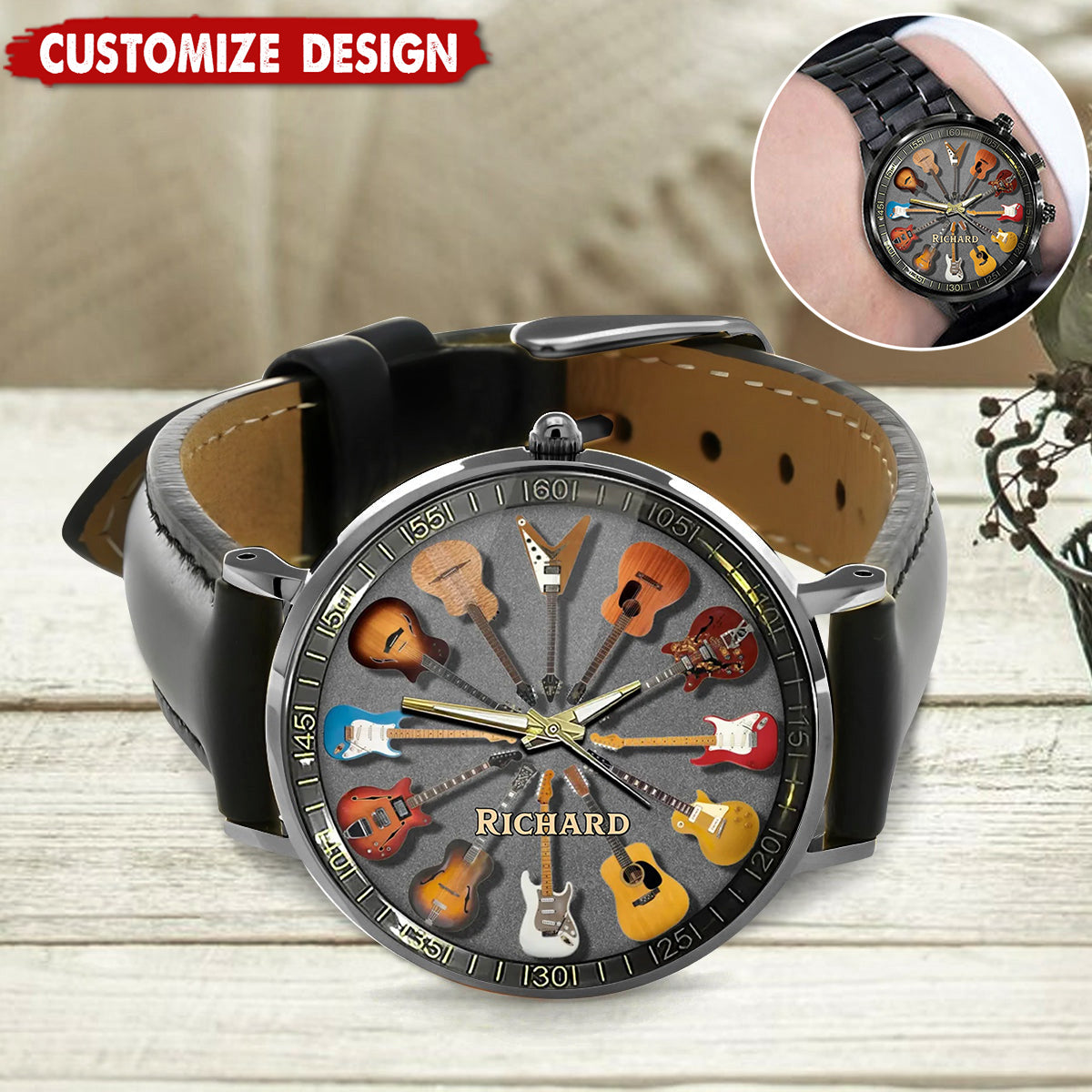 Personalized Rock Around the Clock - Guitar Watch for Music Lovers
