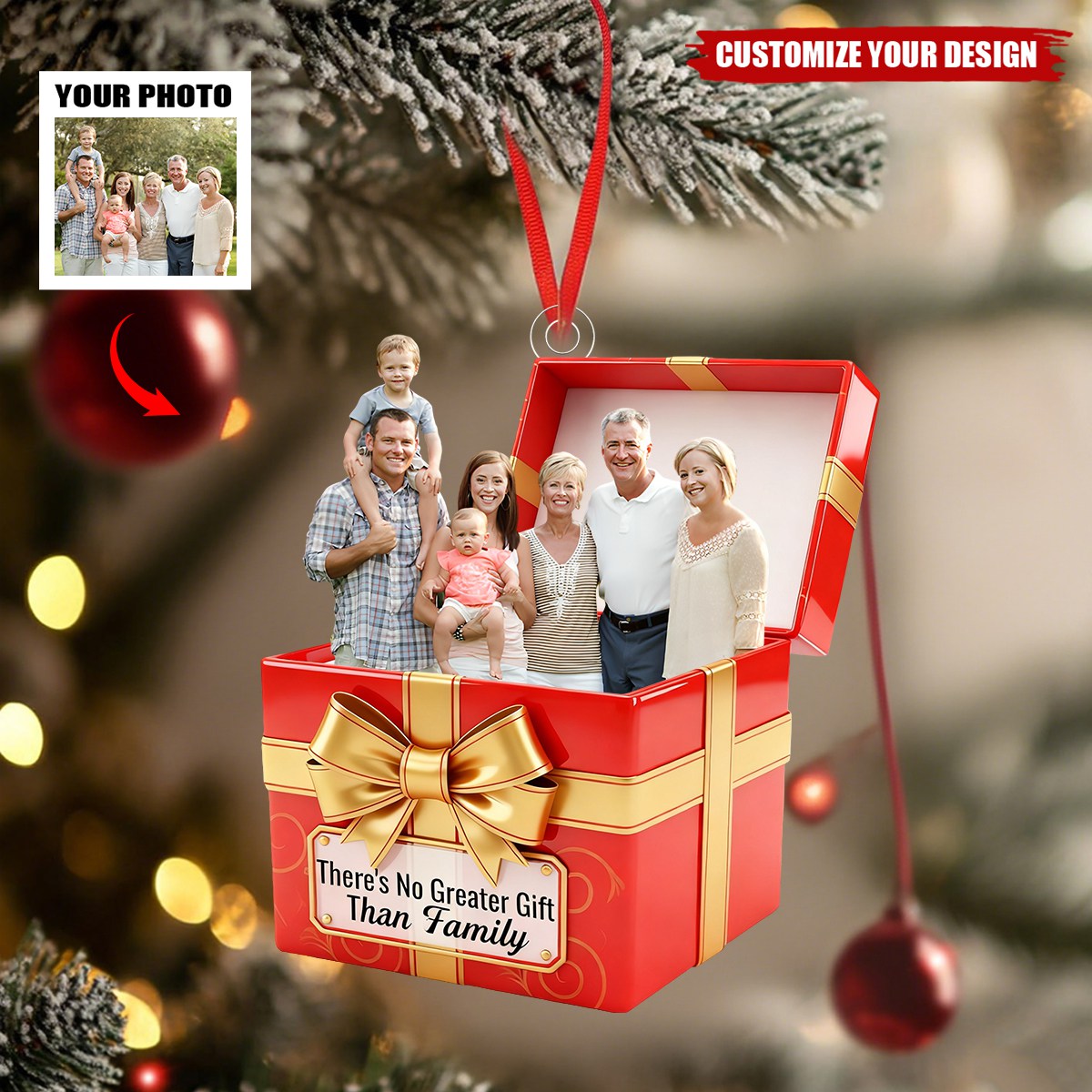 There's No Greater Gift Than Family- Personalized Christmas Acrylic Ornament
