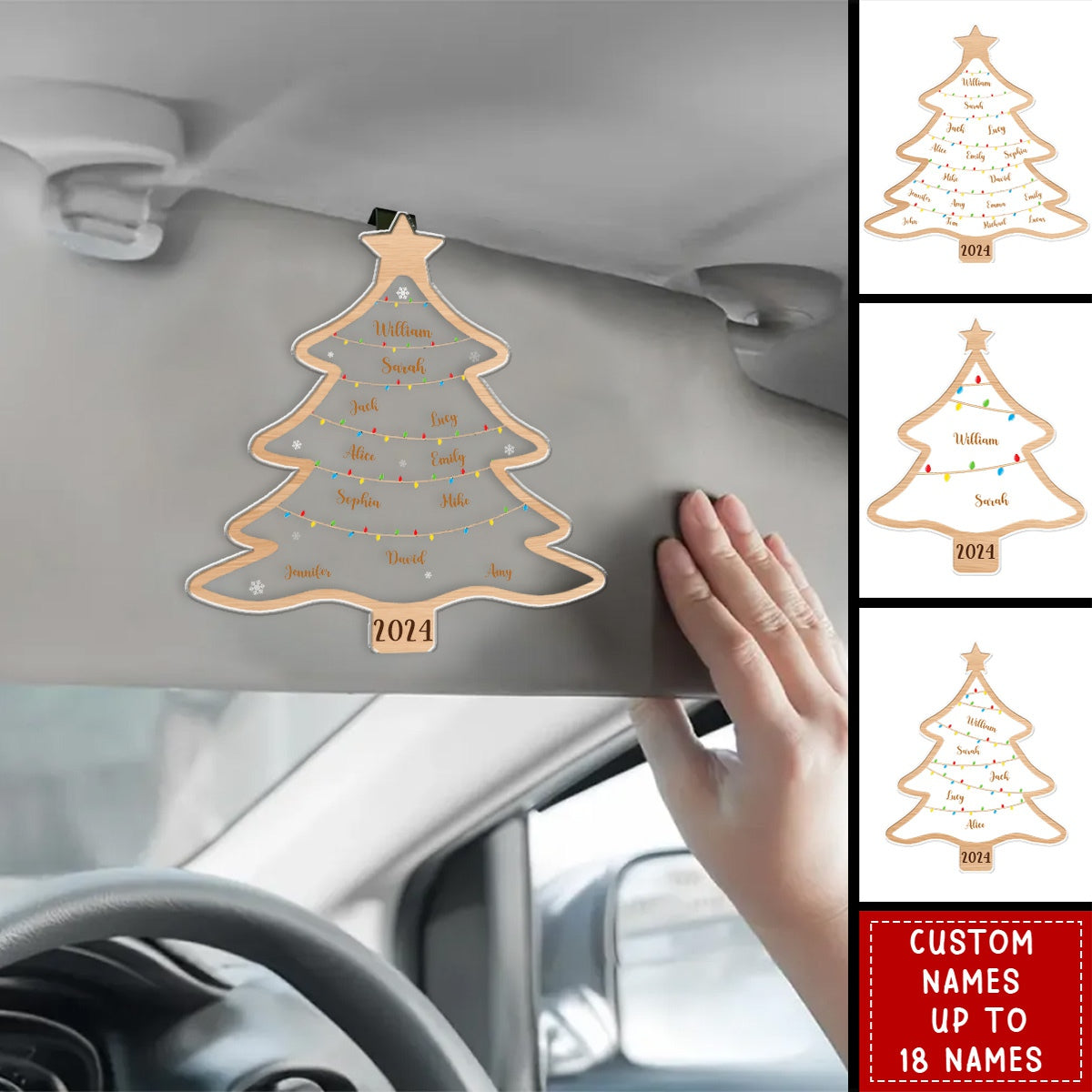 Wish You A Wonderful Christmas - Family Personalized Car Visor Clip