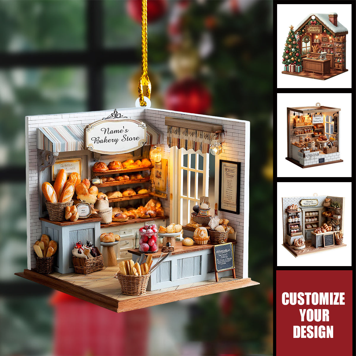 Personalized Bakery Christmas Ornament, Custom Name Bakery Keepsake 2025 Gift