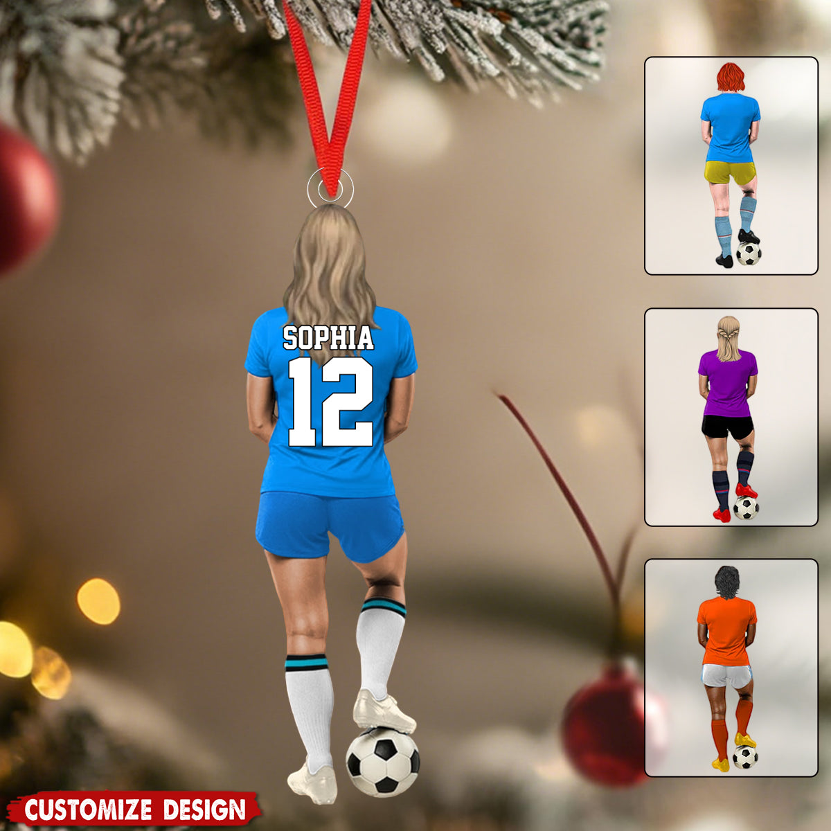 Personalized Soccer Player Christmas Ornament - Gift For Soccer Player Soccer Lovers