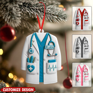 Custom Nurses Acrylic Christmas Ornament, Doctor Christmas Ornament, Healthcare Workers Gift, RN Gift, New Nurse Ornament