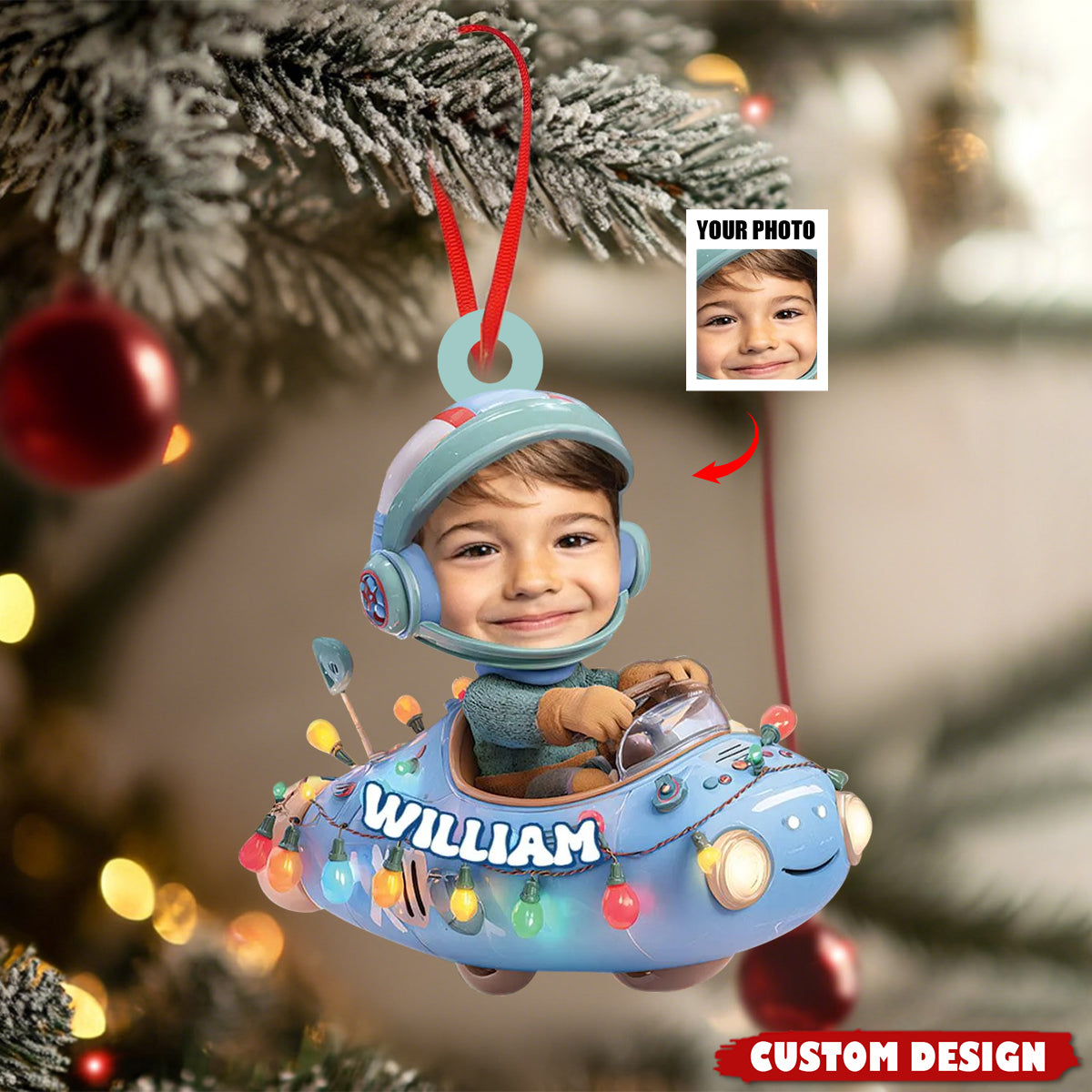 Personalized Kid Photo Ornament - Gift For Kids