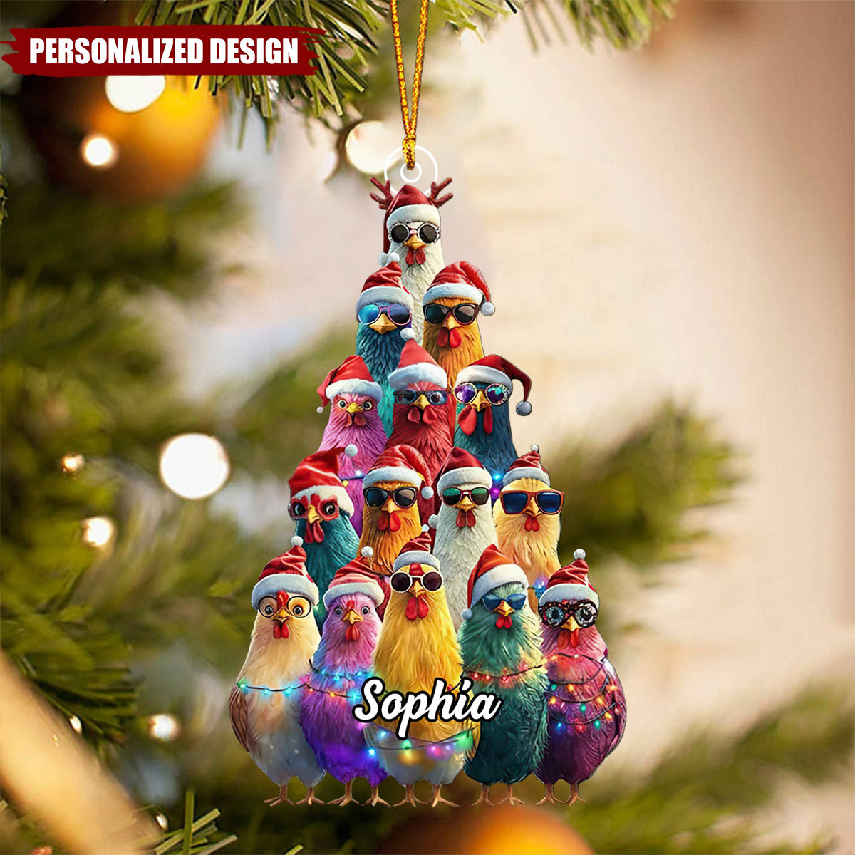 Personalized Chicken Farm Acrylic Ornament-Gift for Farmer