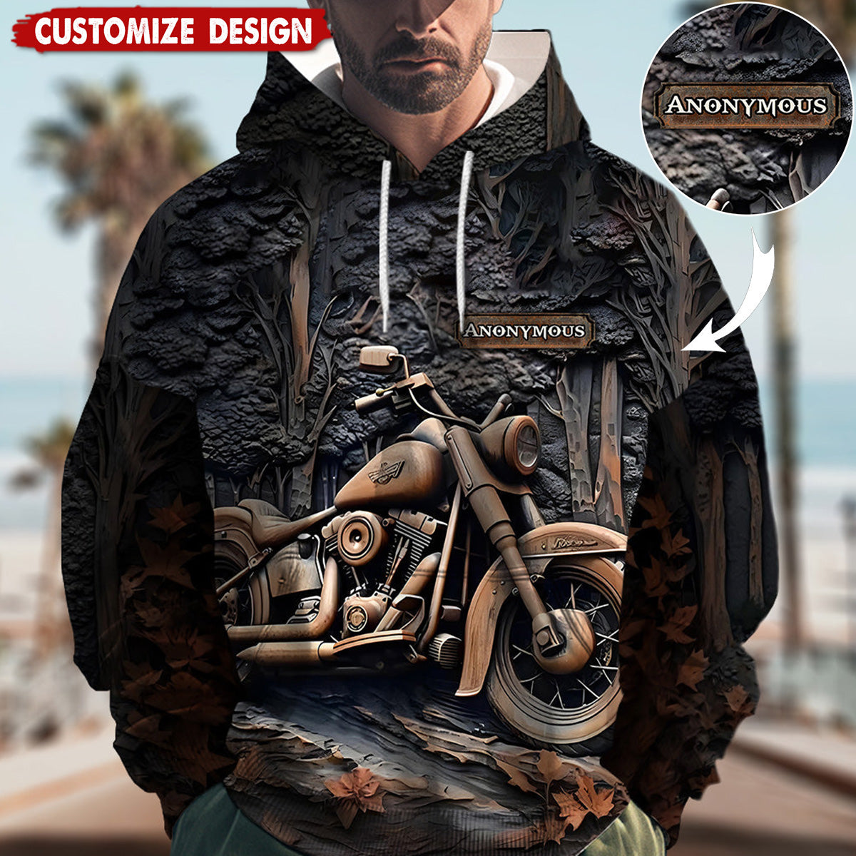 Time To Ride - Personalized Biker All Over Print Hoodie