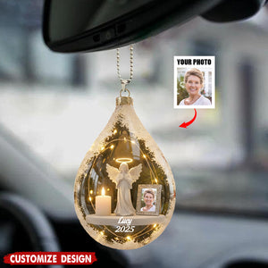 Personalized Angel&Candle Memorial Car Ornament – Memorial Gift