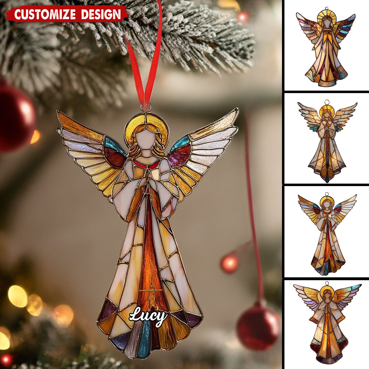 Handmade Acrylic Angel Christmas Window Ornament Guardian Angel Home Decor Gift