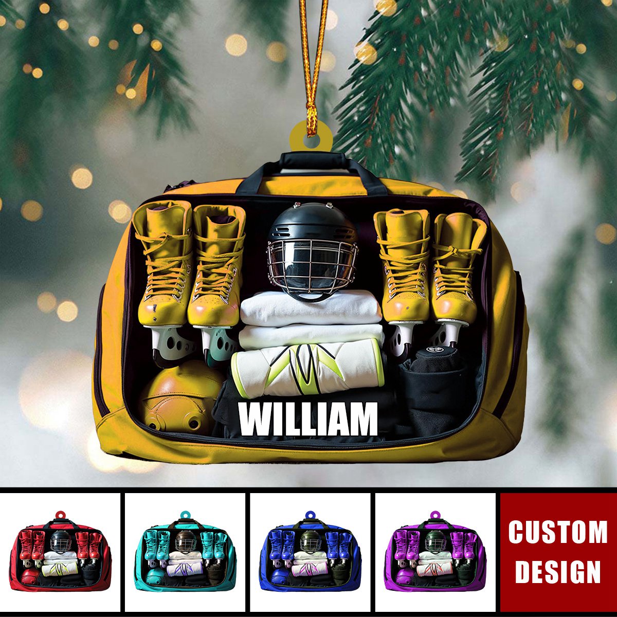 Personalized Hockey Acrylic Christmas Ornament - Gift For Hockey Lovers - 2024 New Release