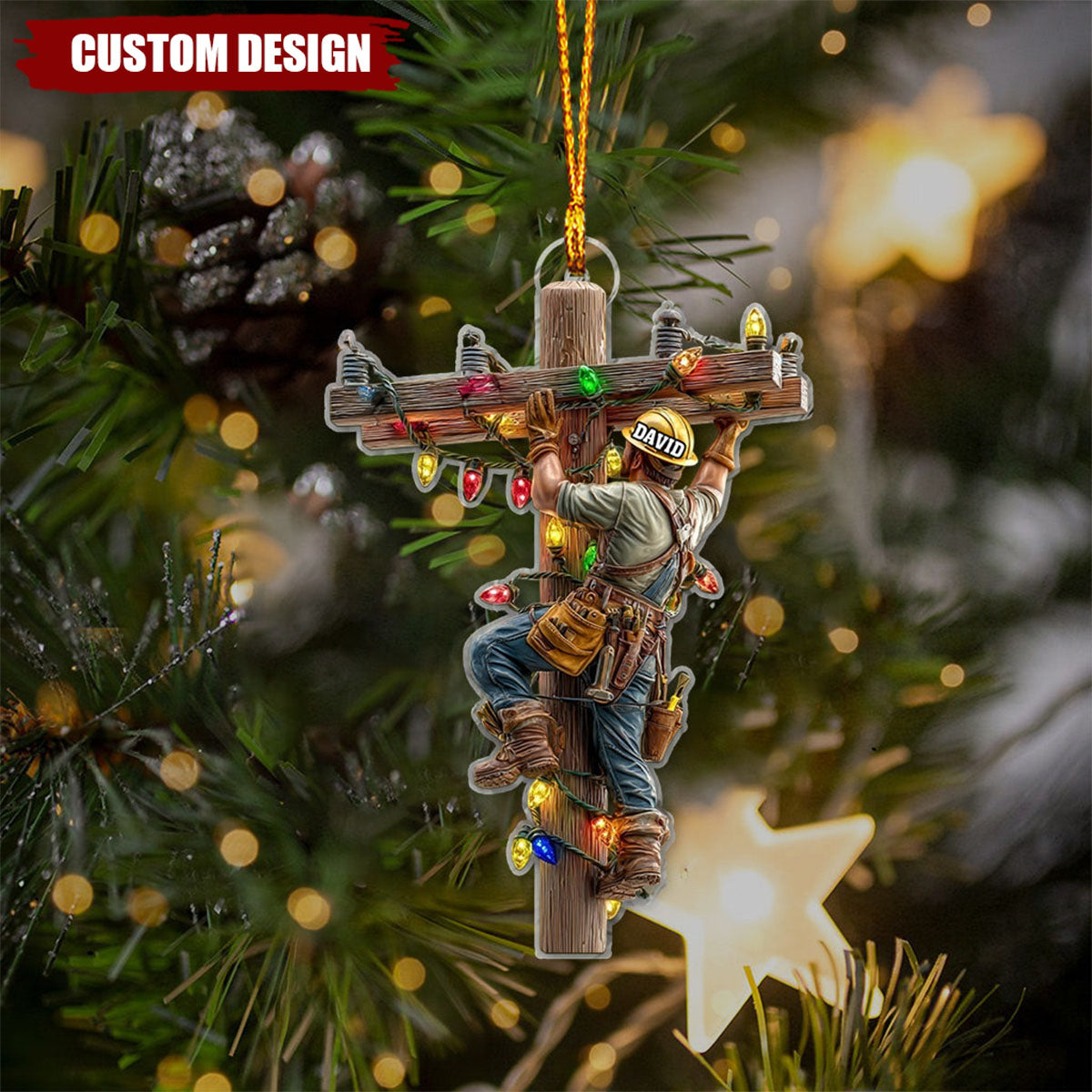 Keeping the Lights On - Personalized Lineman Ornament
