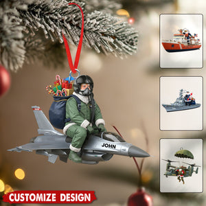 Fly High in the Holiday Spirit - Personalized Military Ornament - Gift for Air Force Enthusiasts, Veterans, and Collectors