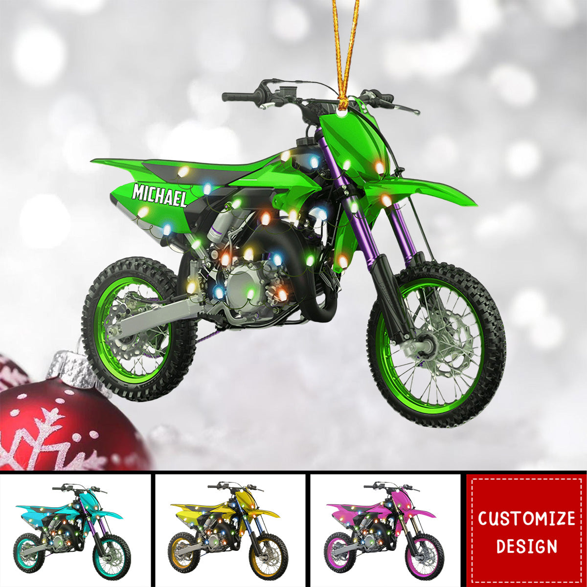 Personalized Motocross Christmas Ornament - 2024 New Release