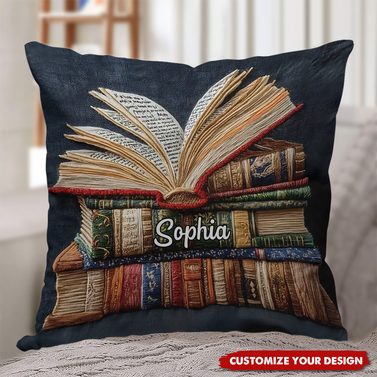 Love Books - Personalized Book Throw Pillow