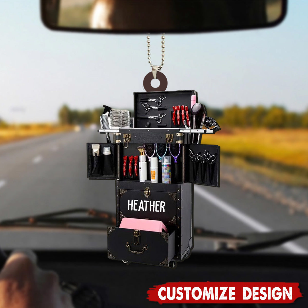 Personalized Hairdresser's Collection Car Ornament - Gift For Hairdresser