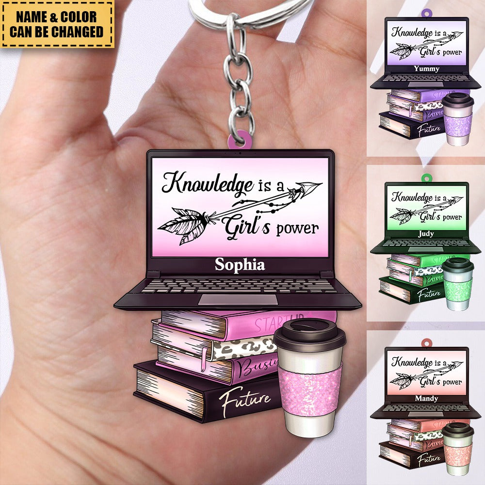Knowledge Is A Girl's Power - Personalized Acrylic Keychain