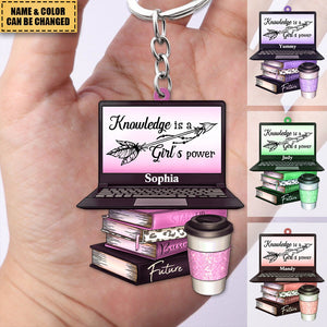 Knowledge Is A Girl's Power - Personalized Acrylic Keychain