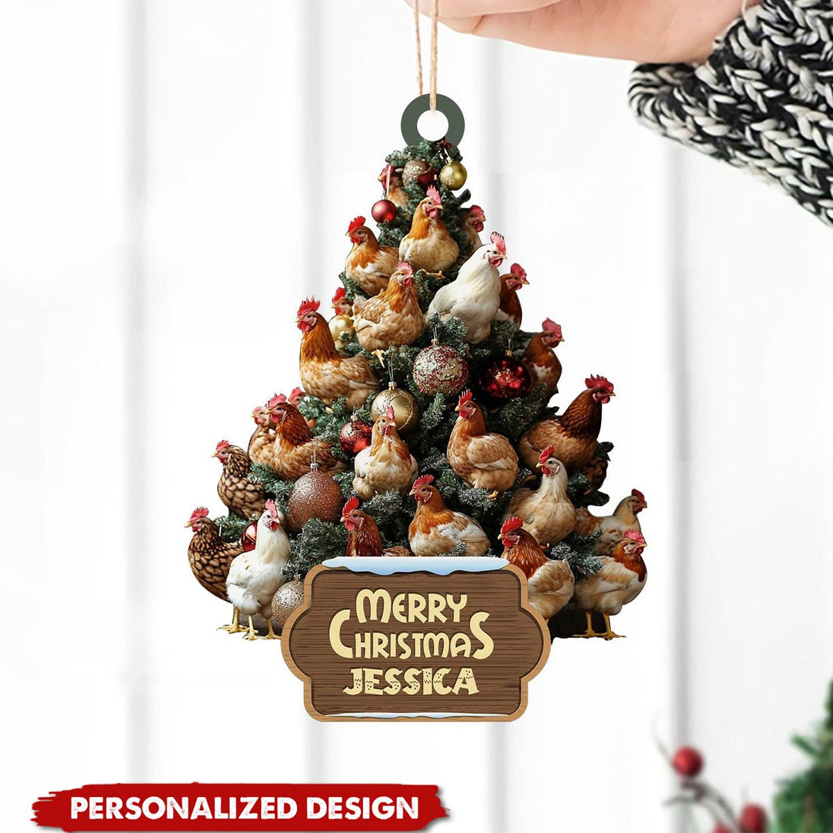 Personalized Chicken Ornament-Gift For Farmer-2024 New Release