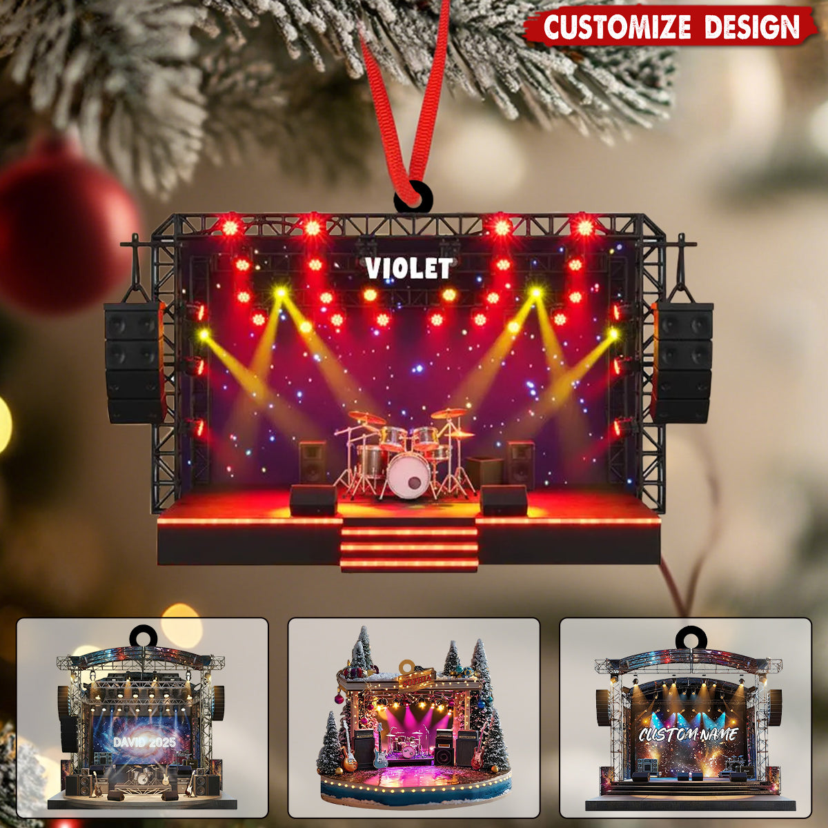 Personalized Rock Band Concert Stage Ornament – Gift for Music Lovers