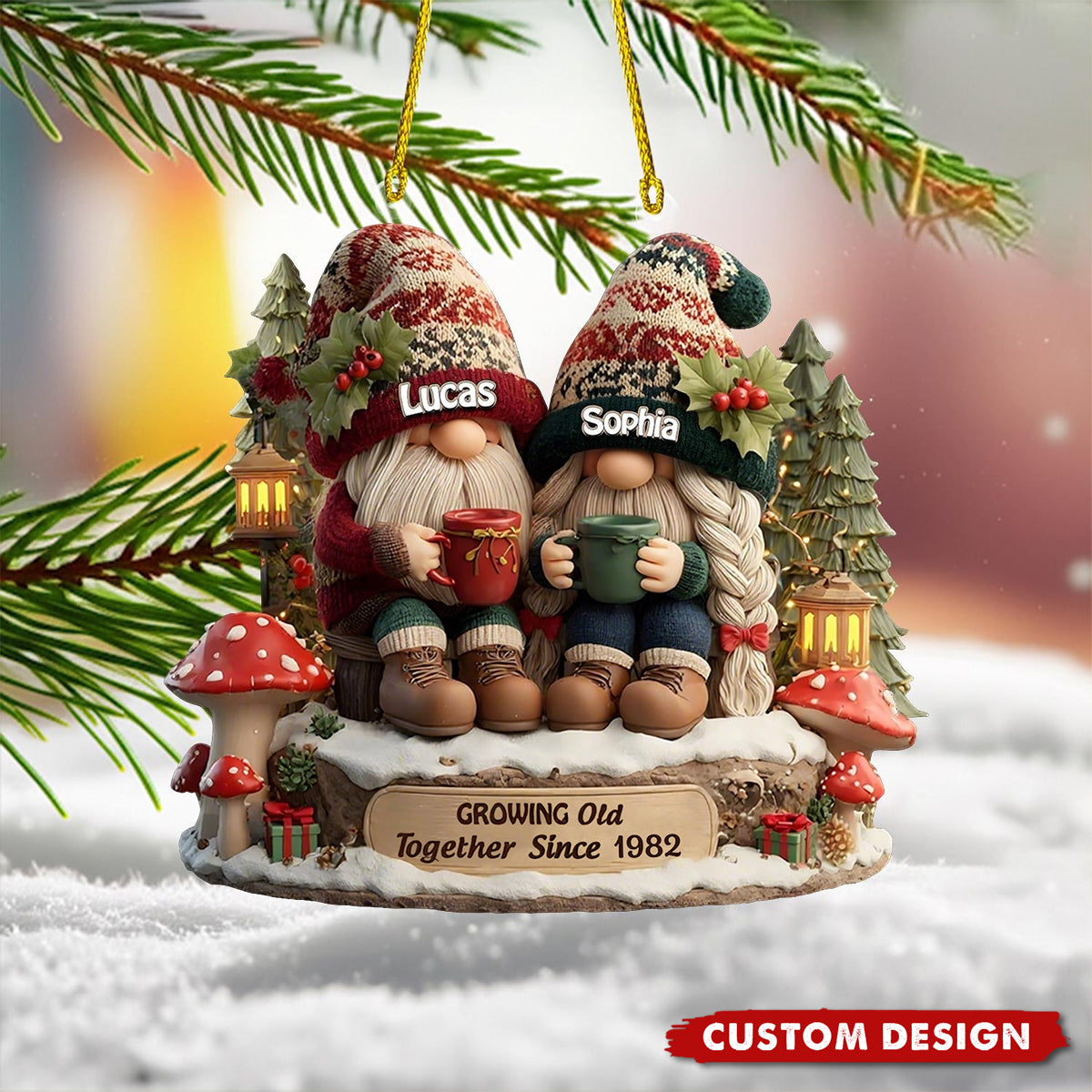 Personalized Going Old Together Couple Christmas Ornament, Custom Couple Decor, Anniversary for Husband Wife