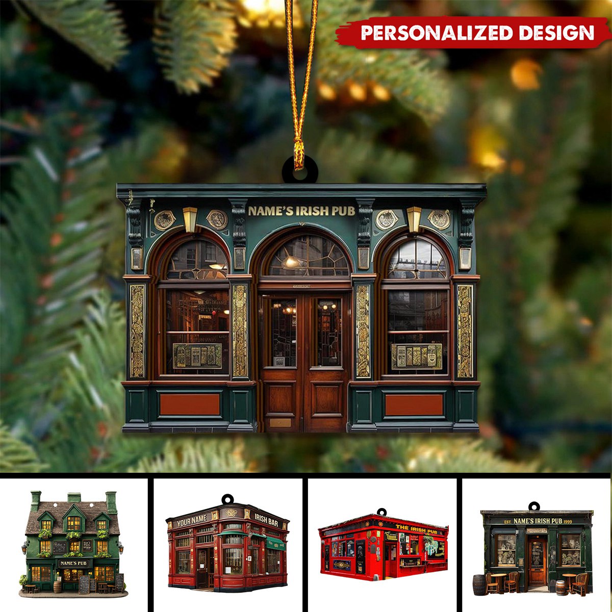 Personalized Pub Ornaments-Gift For Bartender-2024 New Release