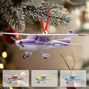 Personalized Airplane Christmas Ornament - Gift for Travelers, Aviators & Helicopter Lovers