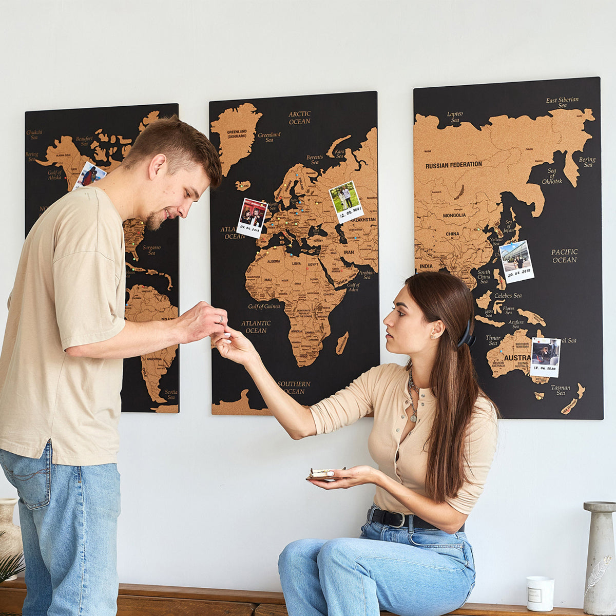 World Map Wall Art Push Pin Map