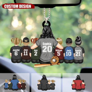 Baseball Mom Behind Every Baseball Player - Gift For Mom - Personalized Acrylic Car Ornament