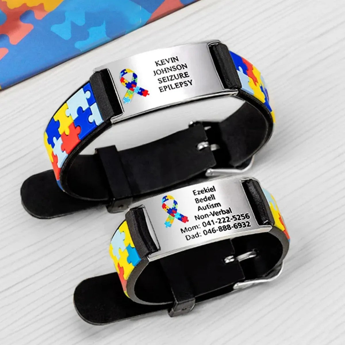 Autism Awareness-Customized info wristbands for autistic children