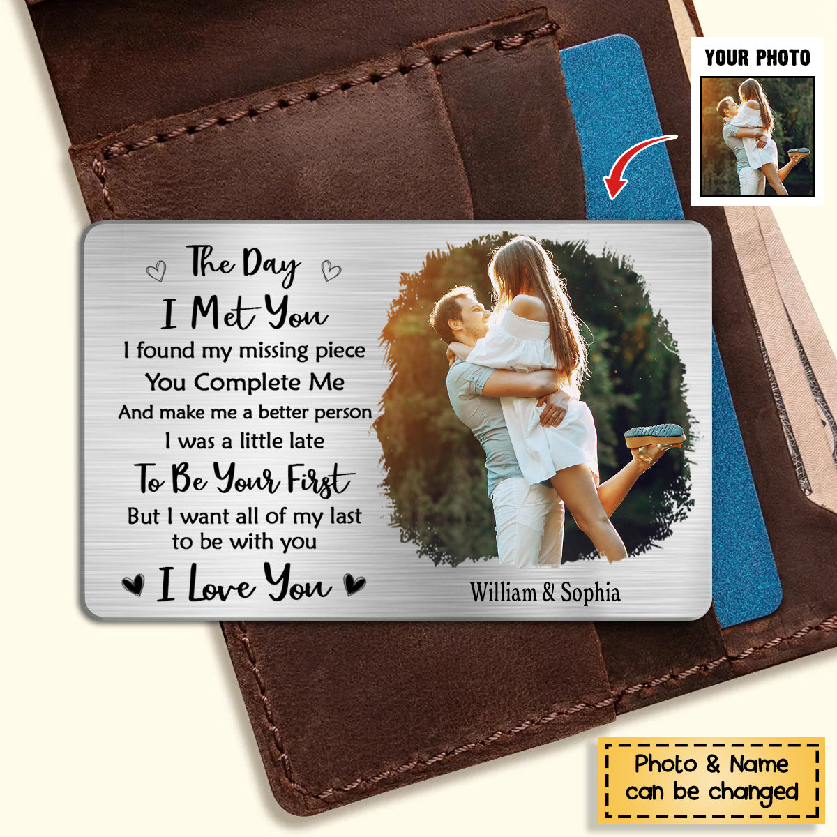 To My Love - Personalized Couple Stainless Wallet Insert Card-Gift Idea For Him/ Her/ Couple