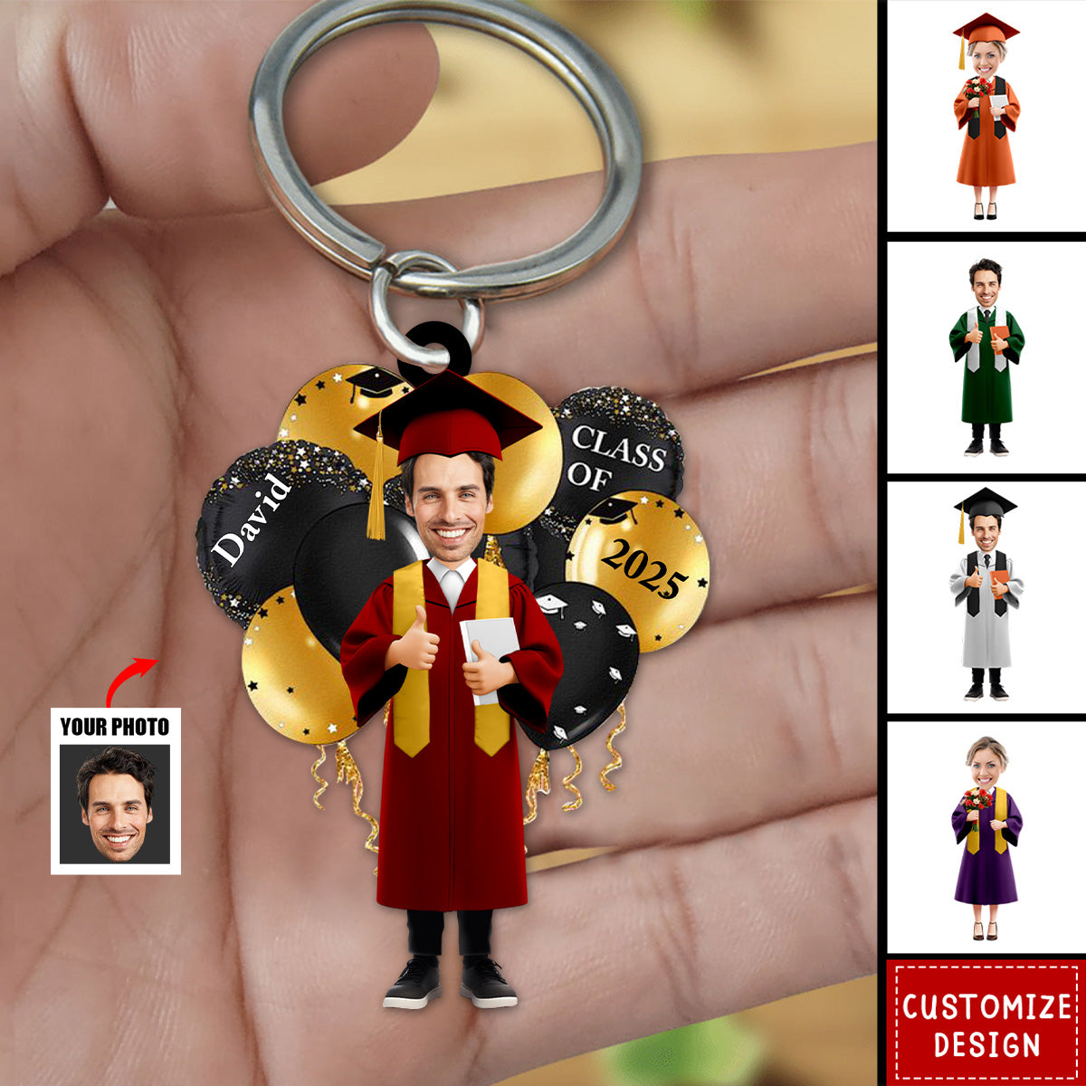 Graduation Celebration Keychain - Personalized Photo Acrylic Keychain