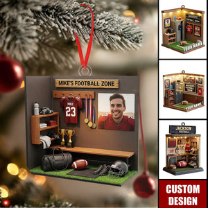 Personalized Football Christmas Ornament - Gift For Football Players, Football Keepsake