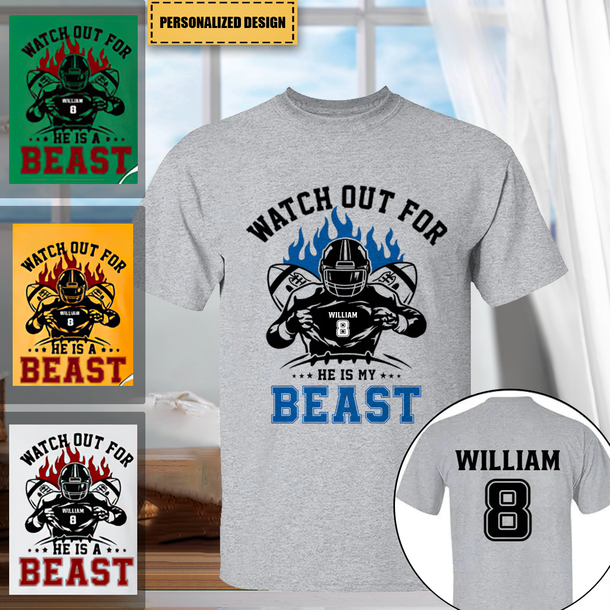 Watch Out For He's A Beast Personalized Football Shirt
