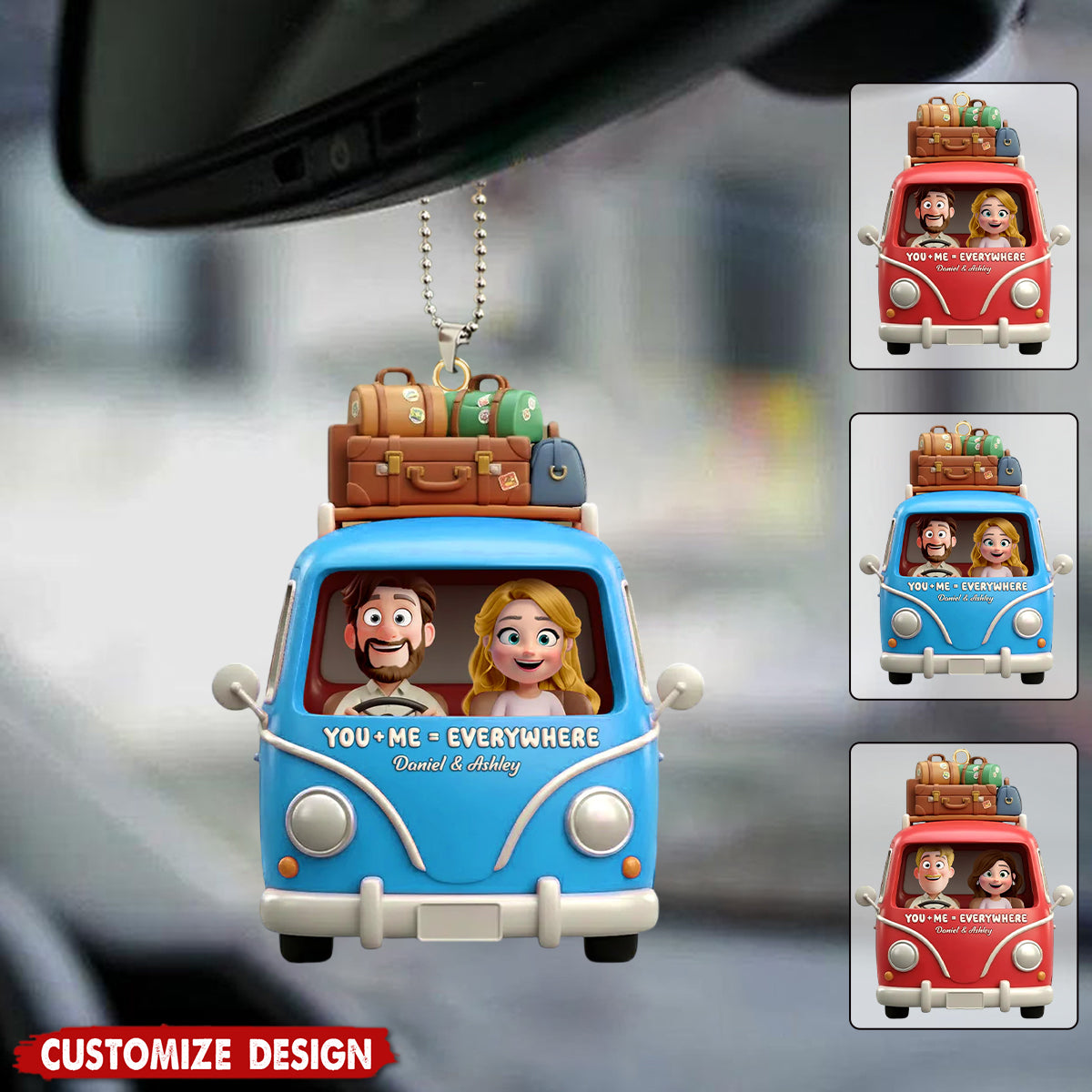 Personalized Couple Trip Car Ornament - Gifts For Couple