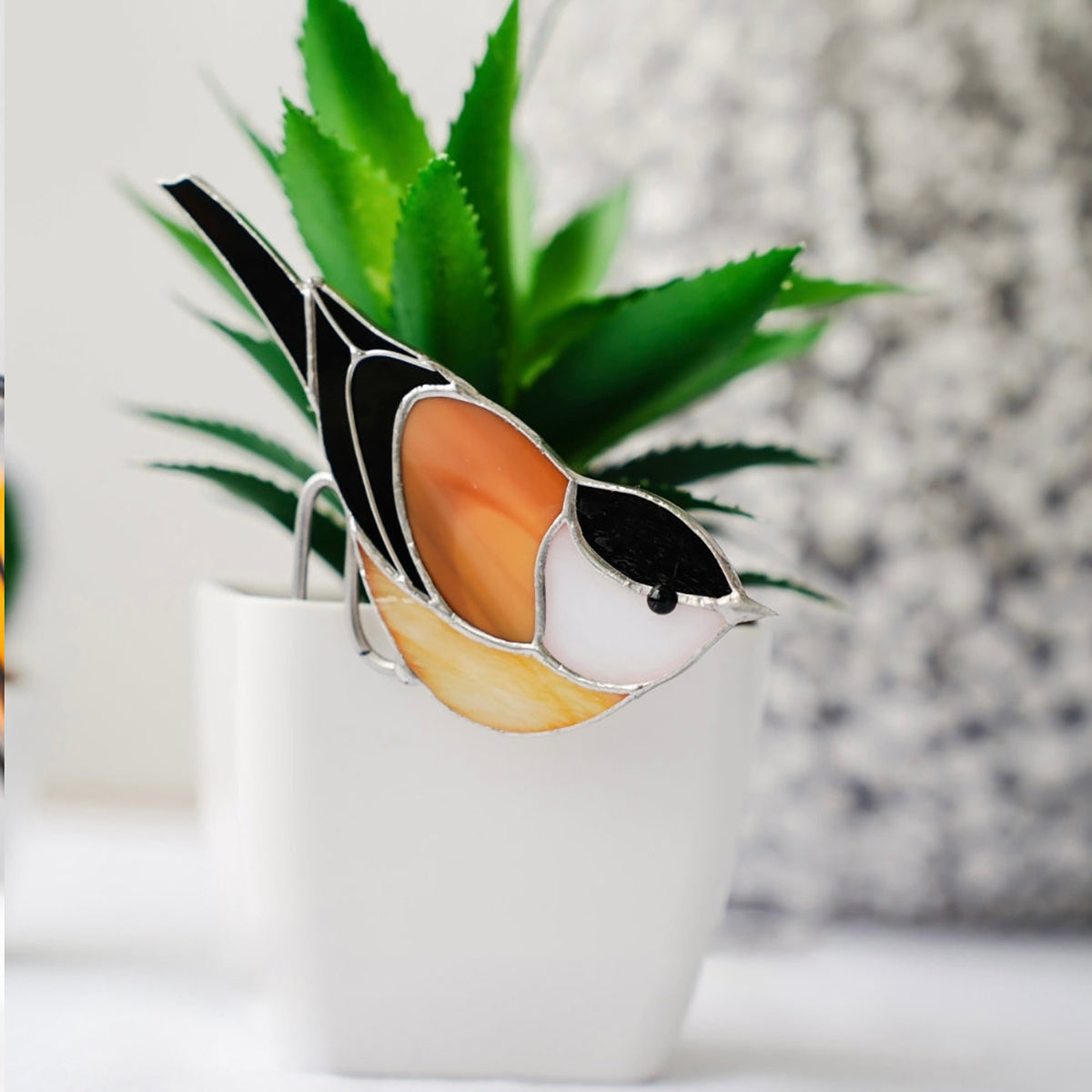 Stained glass planter farmhouse decor - Mother's Day gift for mom grandma