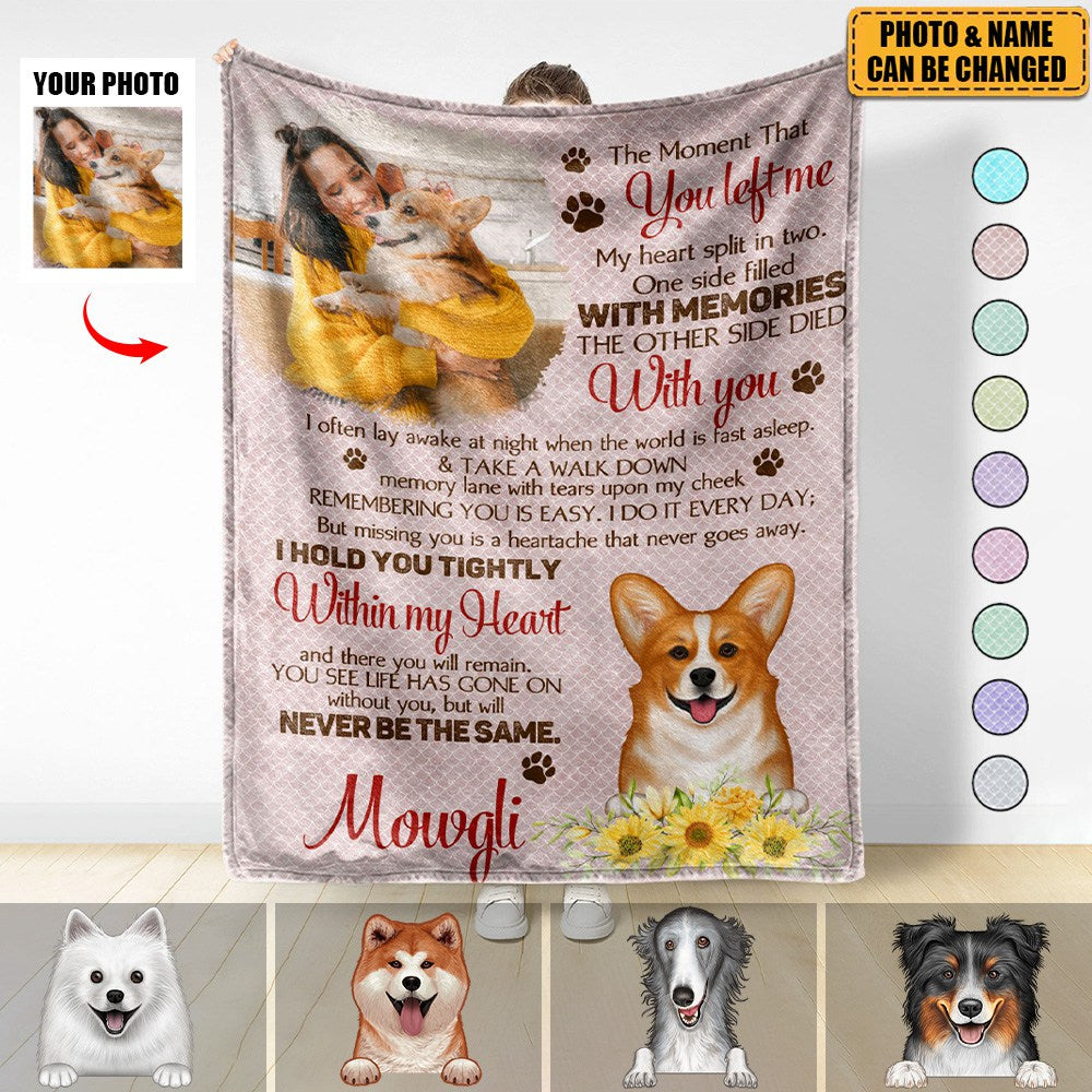 Don't Cry For Me I'm Okay - Dog Memorial Gift - Personalized Photo Blanket