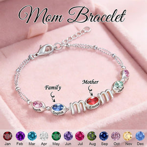 Personalized Mom Names & Birthstones Bracelet -Gift For Mother